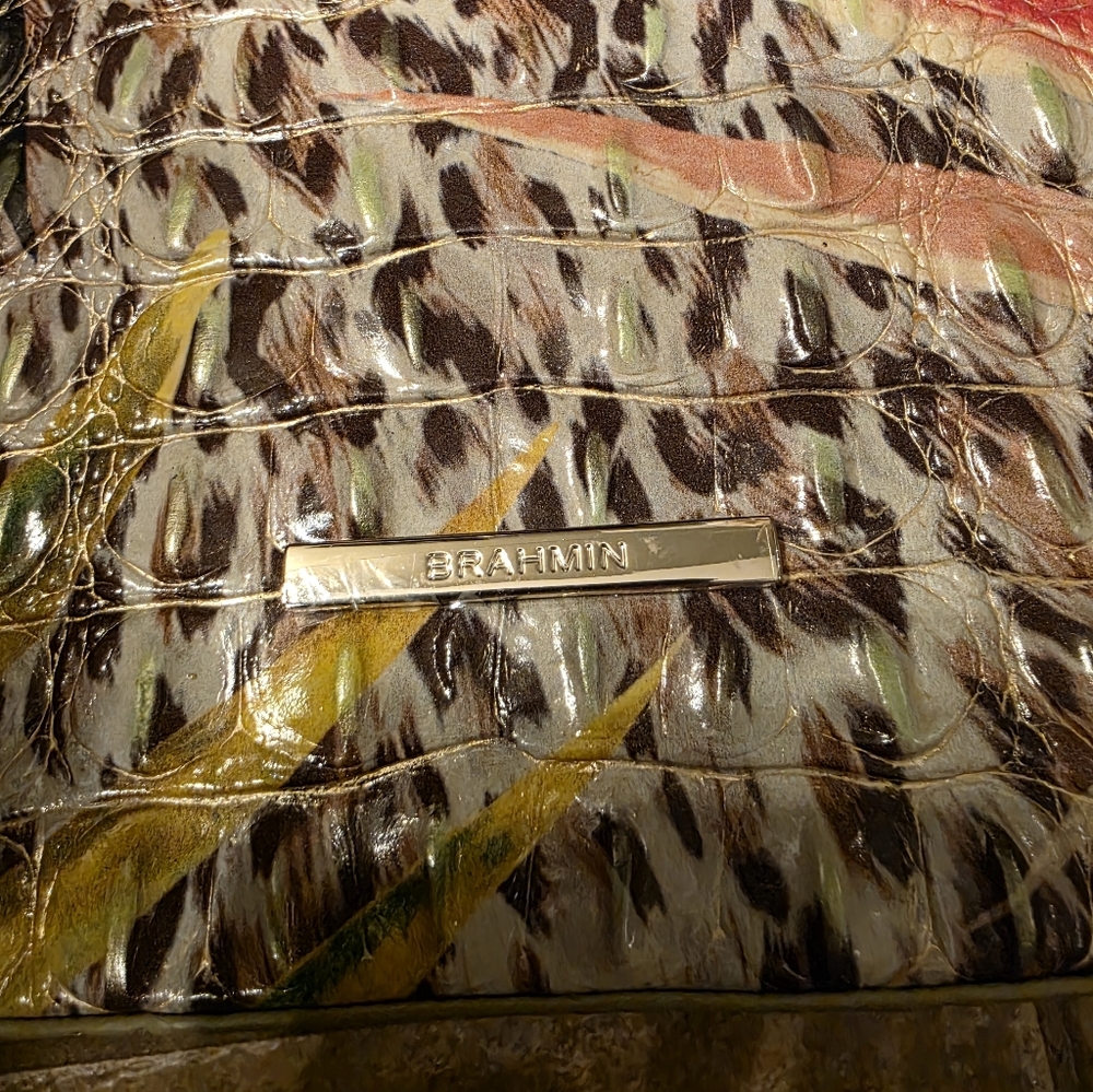 Brahmin Mira Botanica Croc-embossed Leather Market Tote Multi $365 - Picture 9 of 14